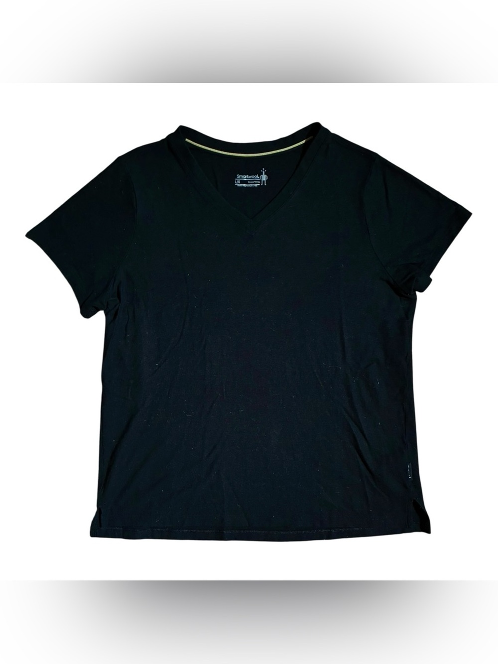 SmartWool Merino Wool V Neck Short Sleeve Shirt Black